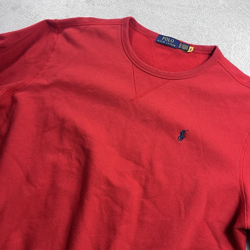 Polo Ralph Lauren Sweatshirt Mens XL Red‎ Crewneck Fleece Pony Logo